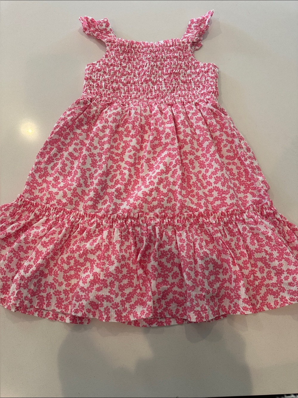Stretchy Smocked Pink Floral Sundress
